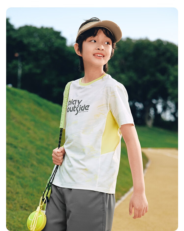 Balabala Boys Short Sleeve Set Children's Mid-to-Large Kids Two-Piece 2026 Spring Summer Quick-Dry Cooling Colorblock 23