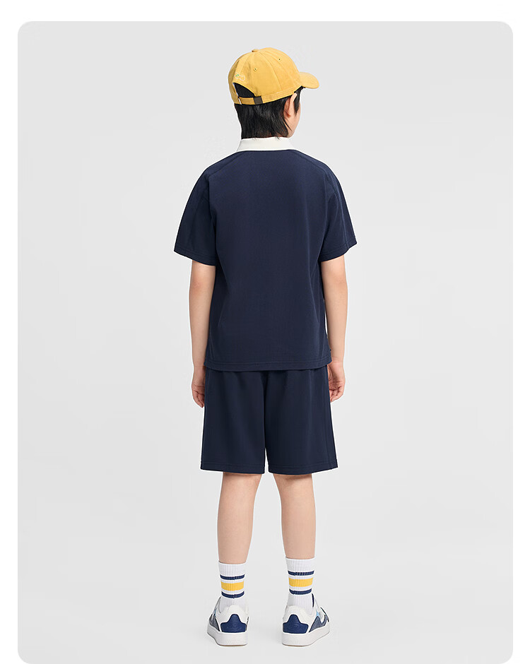Balabala Boys Short Sleeve Set Children's Mid-to-Large Kids Two-Piece 2026 Spring Summer Quick-Dry Cooling Colorblock 37