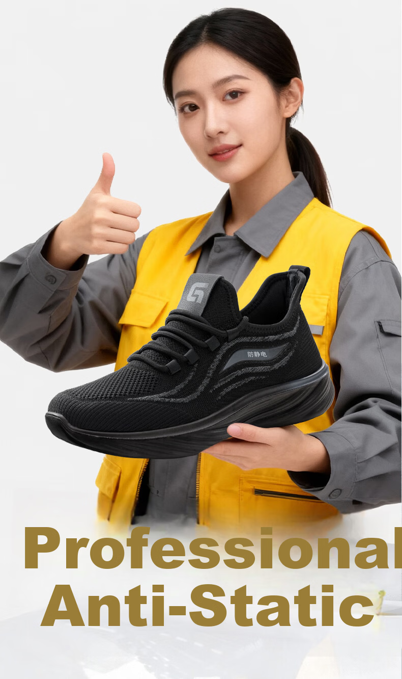 JUNBU Anti-Static Shoes Unisex Summer Breathable Sinopec Gas Station Safety Work Shoes 1125A-1 Size 46 6