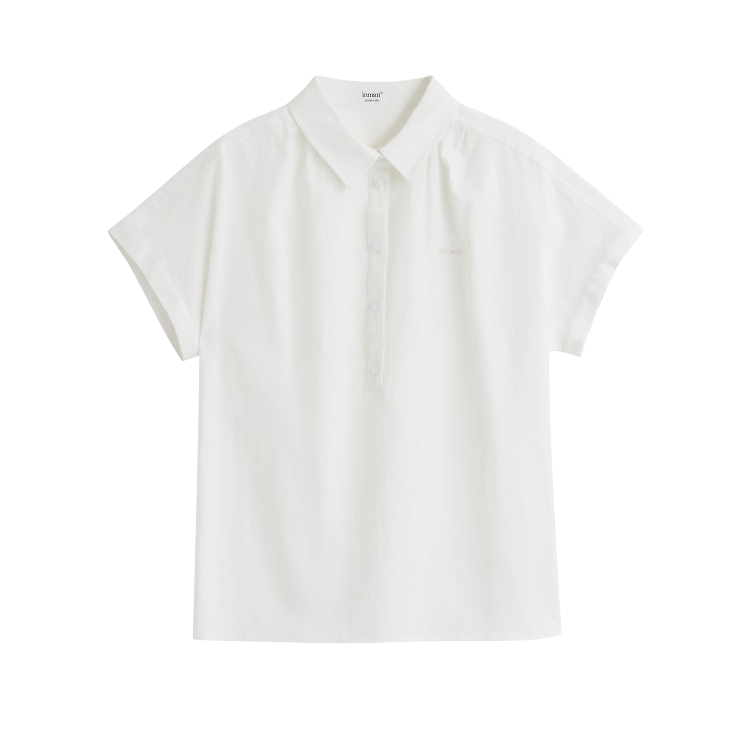 INMAN Linen Simple Shirt Summer Women's Casual French Style Loose Slim Short Sleeve Shirt Bright Blue S