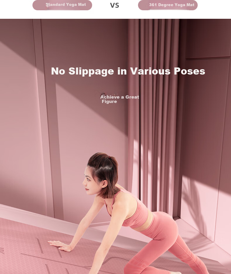 361° Yoga Mat Thickened Non-Slip Home Fitness Mat for Men and Women Shockproof Soundproof Jump Rope Mat 3