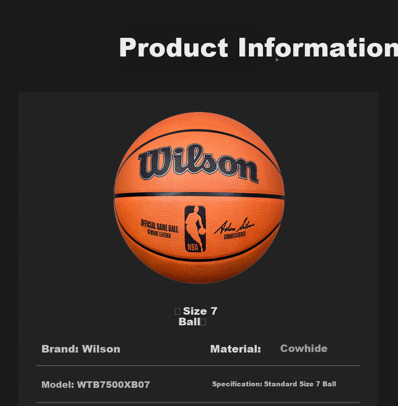 Wilson Basketball, Size 7, Moisture-Absorbing PU Ultra-Fine Fiber, AUTHENTIC Professional Competition, Adult Seven Basketball 12