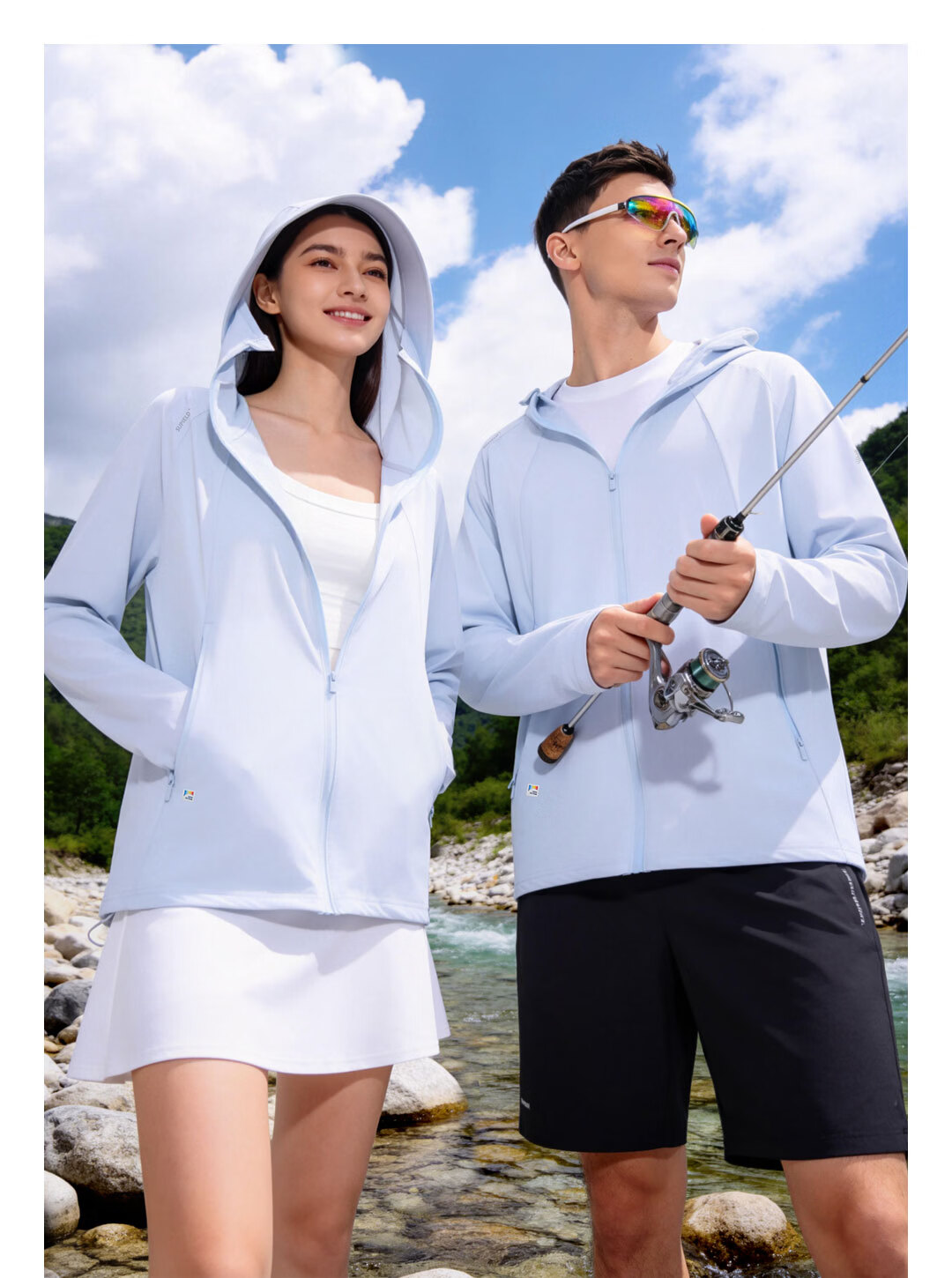 SUPIELD Full Spectrum Patent Sun Protection Cooling Raglan UV Protection Jacket for Men and Women Summer Tranquil Black M 6