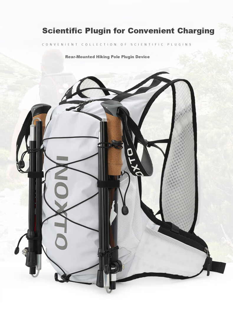 INOXTO Eagle 12L Outdoor Backpack - Multifunctional Casual Hiking Travel Cycling Off-Road Double Shoulder Bag 576 White 9