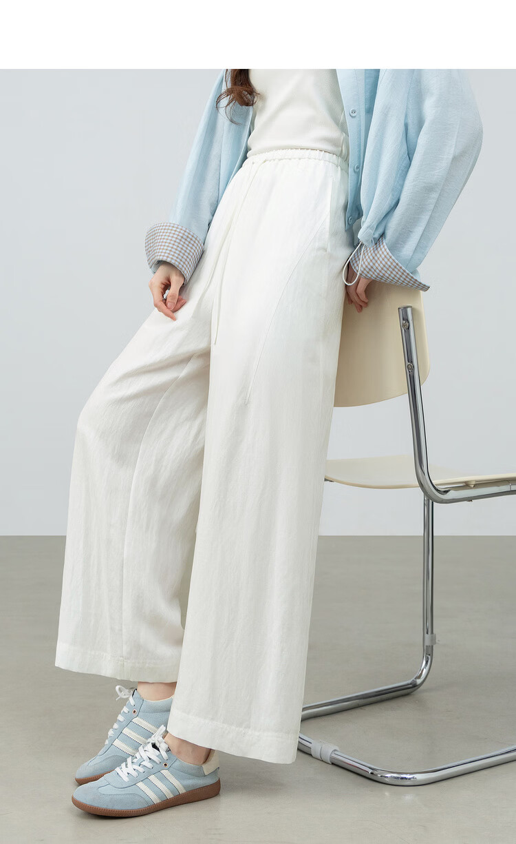 Shangdubila Linen Blend Casual Pants for Women Spring Summer Petite High Waist Elegant Straight Leg Pear Shape Slimming Cropped Pants 11