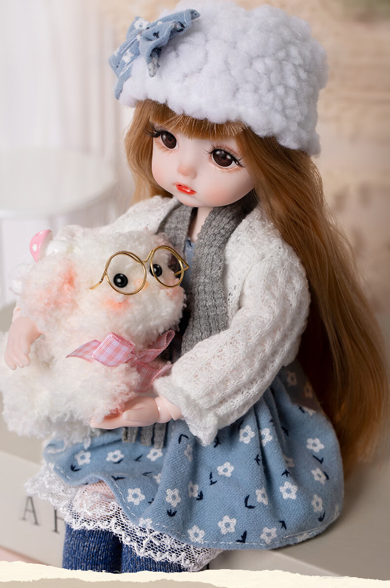 Anna Princess Realistic Doll Girl Toy 26cm Princess Doll Dress-Up Set Gift Box Birthday Present for Kids Girls 3