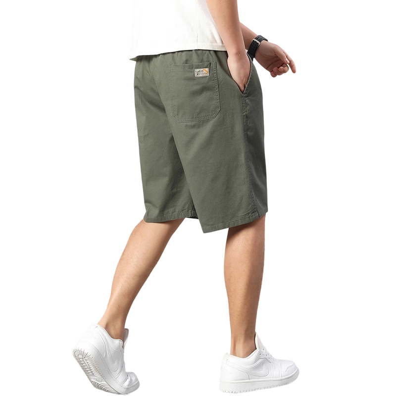 Pierre Cardin Men's Shorts, Summer Pure Cotton Thin Cargo Pants, Loose Straight-Leg Five-Point Shorts, Men's Clothing, Army Green, 5XL
