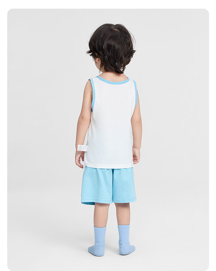 Balabala Baby Vest Set Summer Air-Conditioned Clothing Children's Pajamas Toddler Boys Homewear Comfortable Sleeveless 13