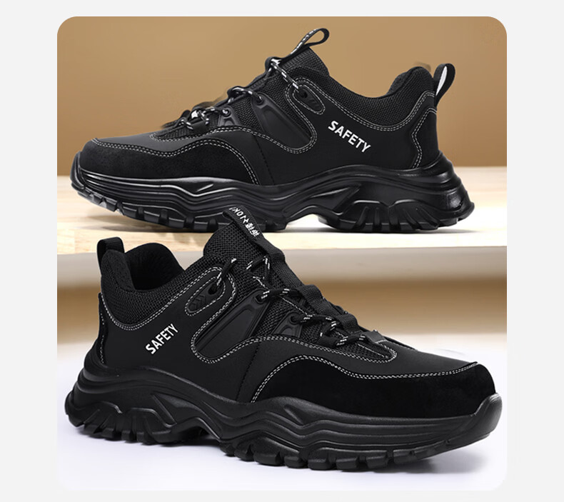 GUYISA Men's Summer Breathable Anti-Smash Steel Toe Anti-Puncture Ultra-Light Comfortable Safety Work Construction Shoes 5003 Size 39 16