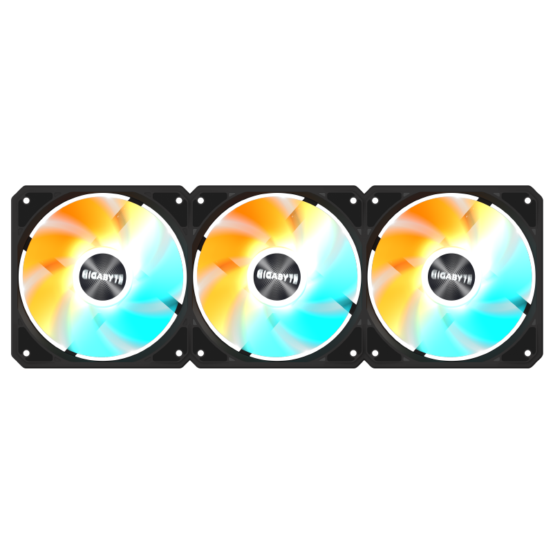 GIGABYTE Falcon EZ1203 (3-Pack) Building Block Style Fan with Quick Installation Clip, Modular Interlocking Design, ARGB Lighting, Low Noise Design