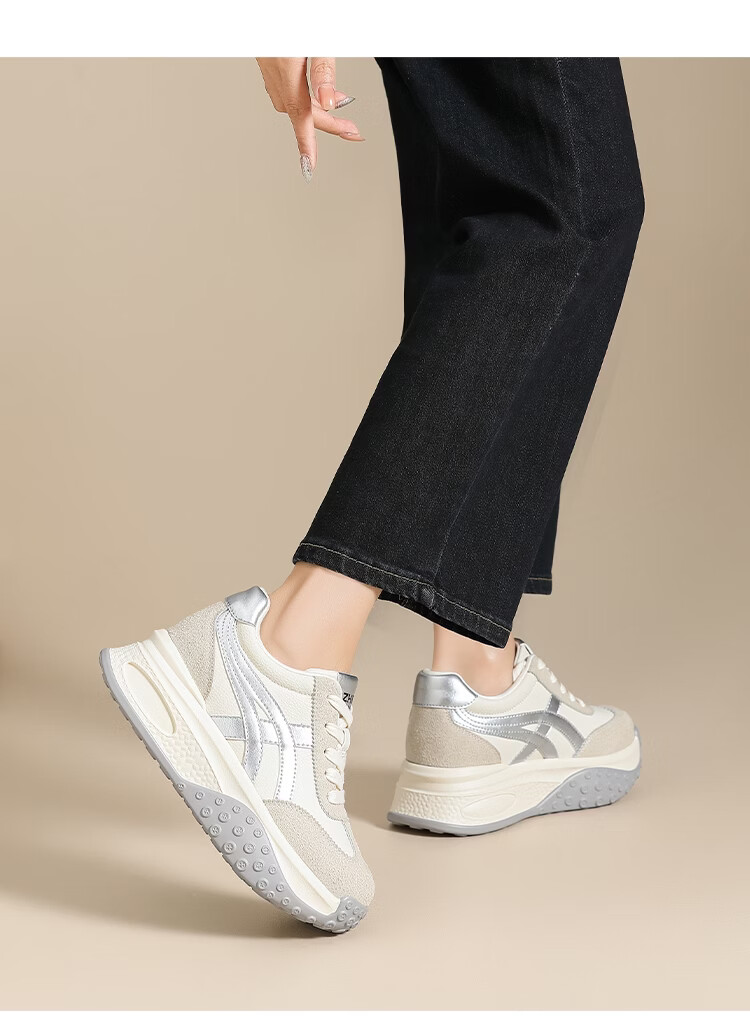 ZHR ZEZ Thick Sole 7cm Height Increasing Dad Sneakers Women 2026 New Versatile Sports Shoes KS262 Light Blue Size 38 21