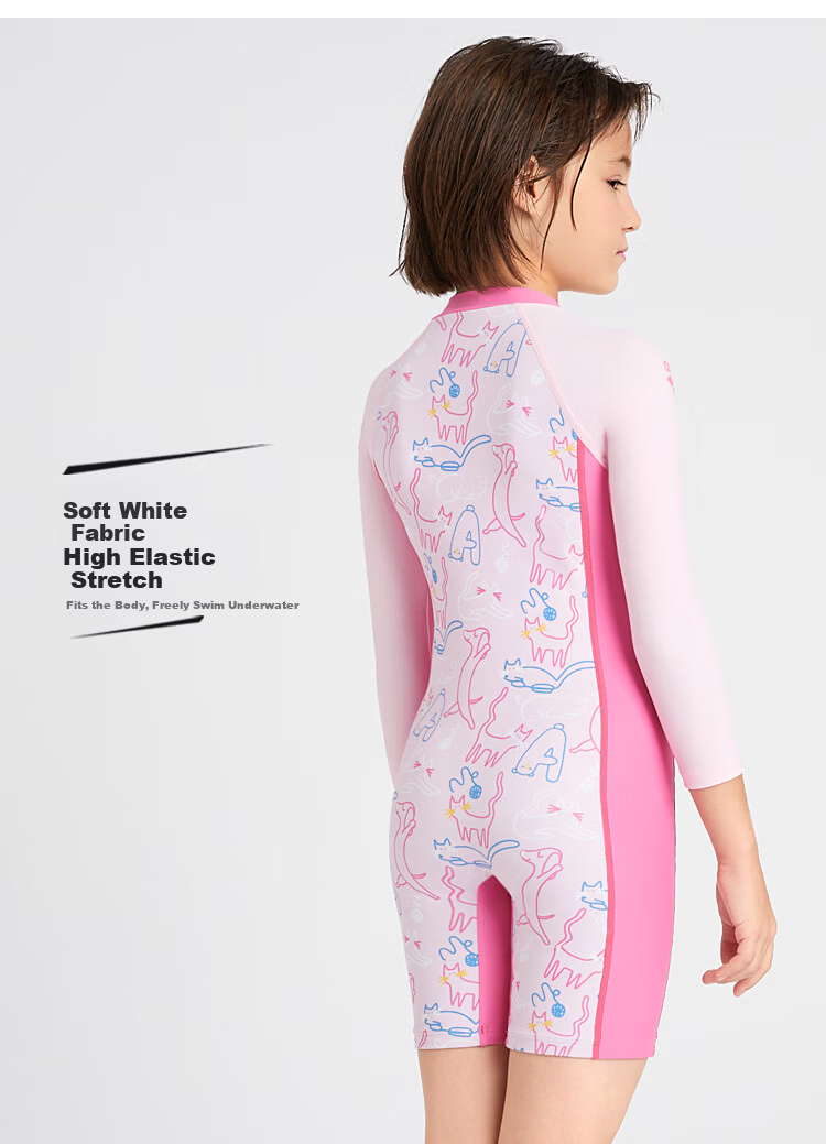 Arena Kids Long Sleeve One-Piece Swimwear Comfortable Sun Protection Chlorine Resistant Cute Children's Swimwear 12