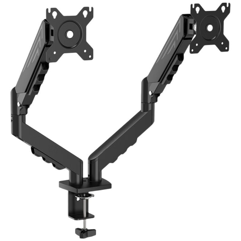 ATSCORE Dual-Screen Display Stand with Two Mechanical Arms, Multi-Screen Extension Computer Screen Stand, Desk Clip without Drilling, Monitor Lifting And Heightening Stand, Portable Adjustable Suspended Bracket