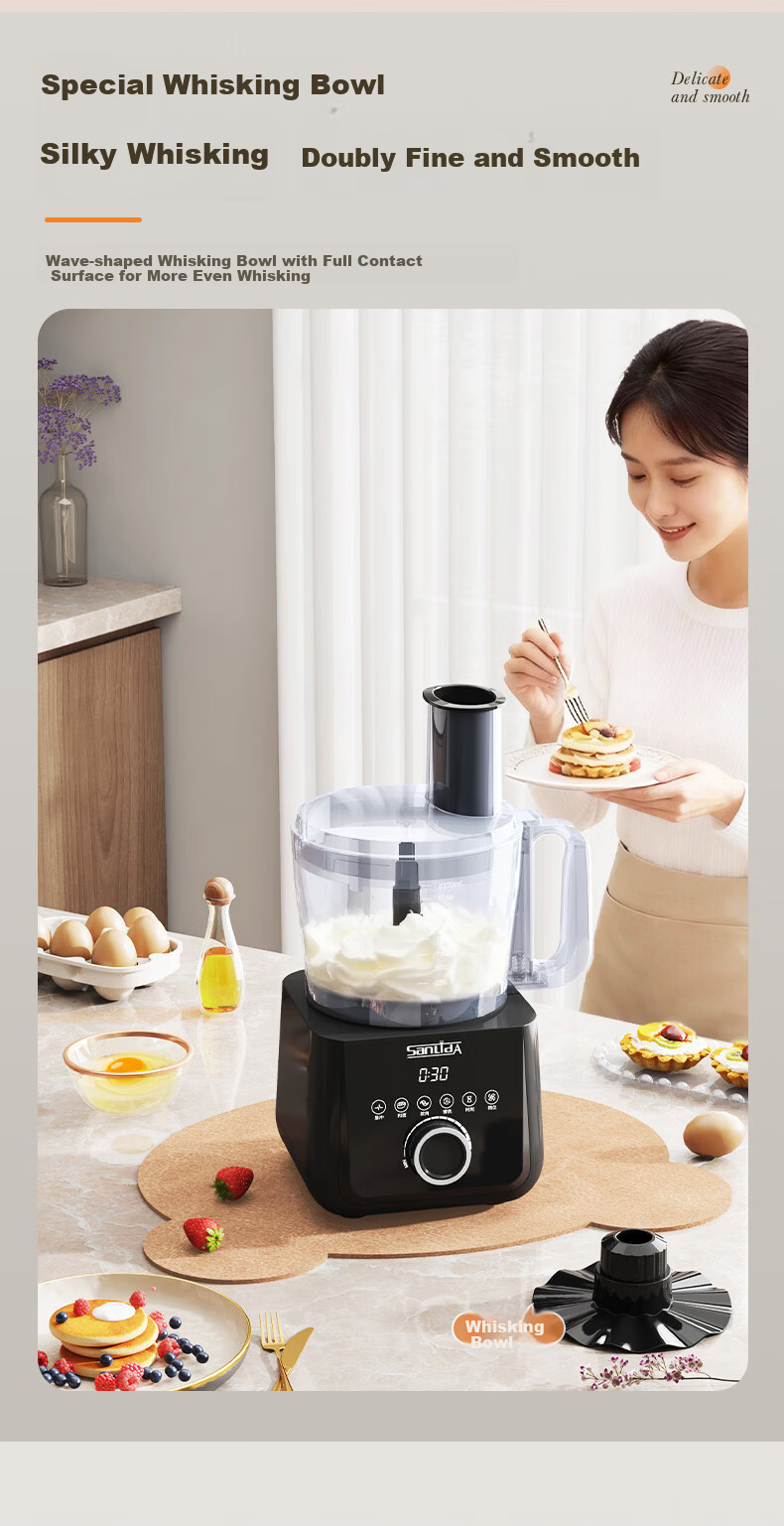 SANLIDA Multifunctional Home Dough Mixer and Food Processor Fully Automatic Meat Grinder Kneading Whipping Blender Ice Crushing Juicing Coffee Grinder 4