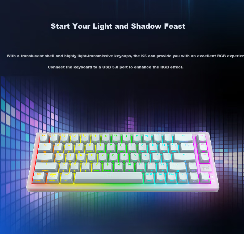 CHERRY XTRFY K5V2 Champion 67-Key Wired Mechanical Gaming Keyboard Customizable for Valorant CS:GO 2 Apex Legends White 8