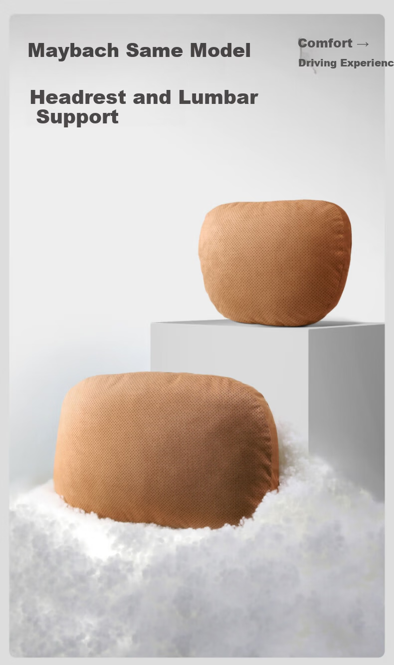 BIMLL Maybach Car Headrest Neck Pillow Suede Car Sports Seat Vertical Strap Integrated Seat 1