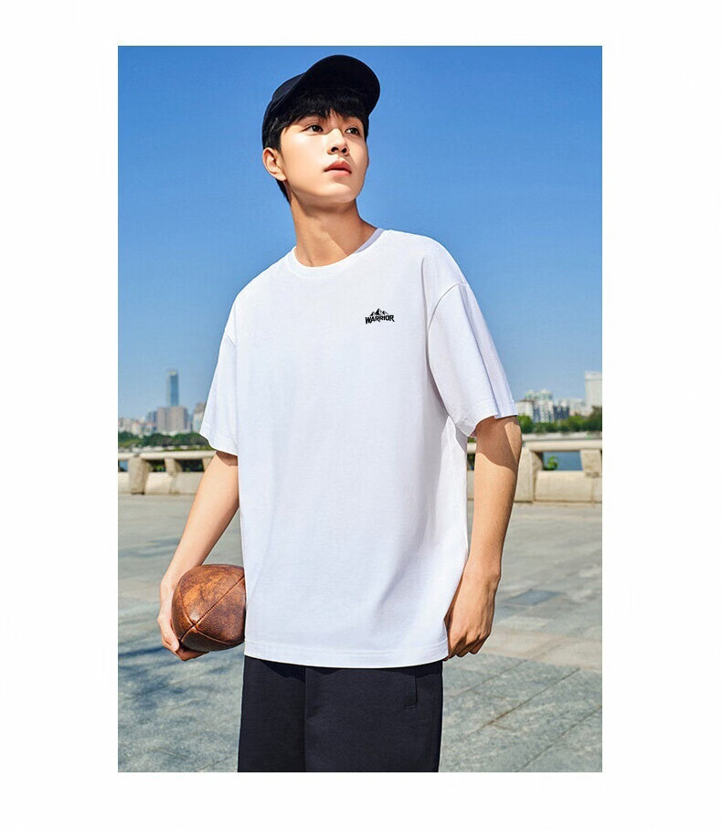 Warrior Men's Short-Sleeve Summer T-Shirt, Xinjiang Cotton Round Neck Undershirt, Versatile Top for Me 3
