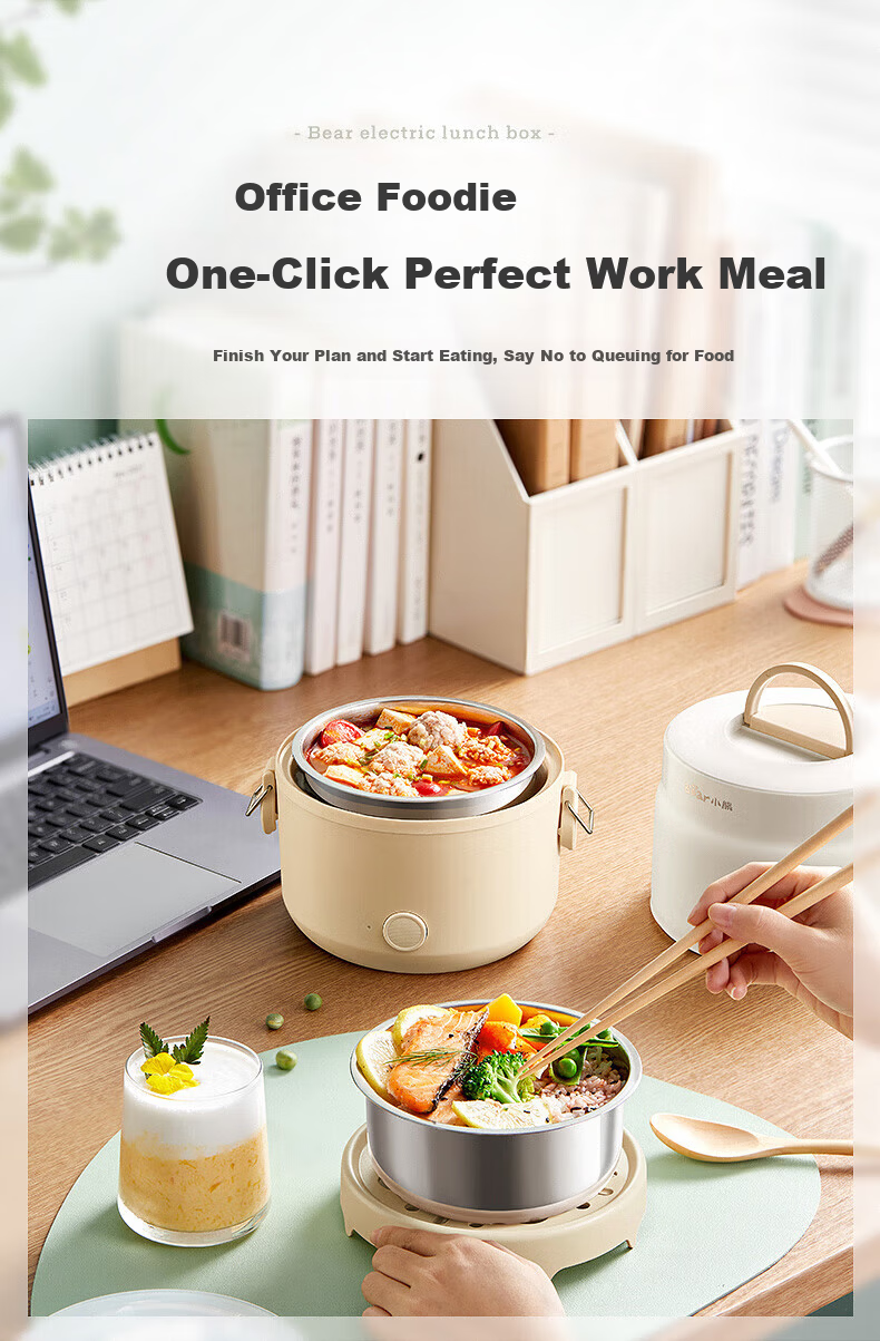 Bear Electric Lunch Box Portable Heated Lunch Box Insulated Double-Layer Stainless Steel Inner Container Sealed Fresh-Keeping Multifunctional 2L for Office Workers 9