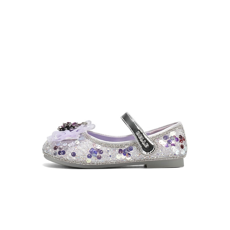 Belle Sequin Princess Shoes Kids 26 Spring New Mall Stage Fashion Shoes A7001A86 Purple Size 32