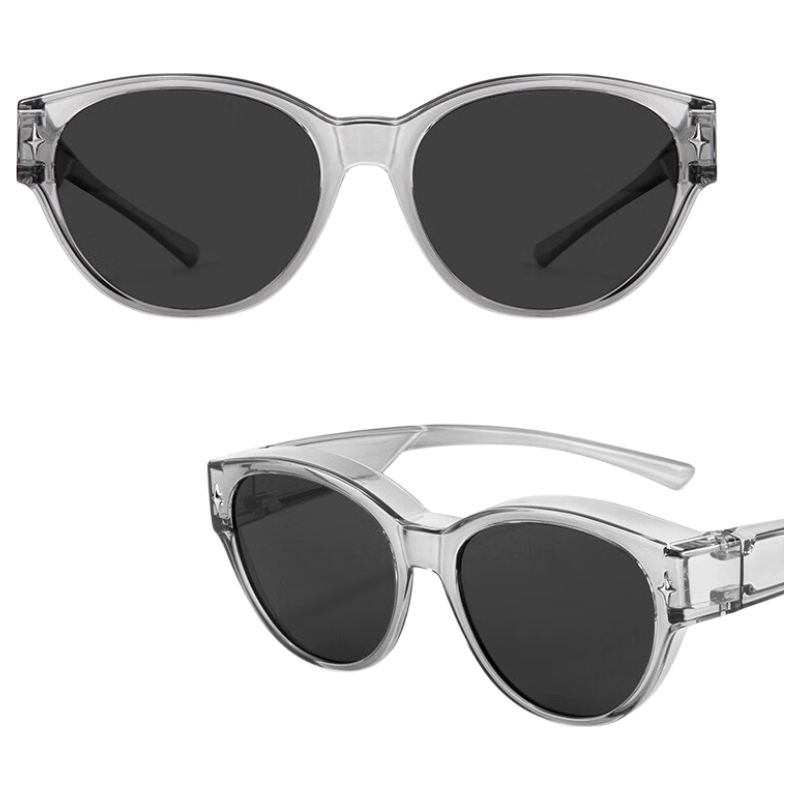 40,000 KM Cat Eye Sunglasses Clip-On for Prescription Glasses Women Square Round Face Polarized UV Protection Driving Sunglasses