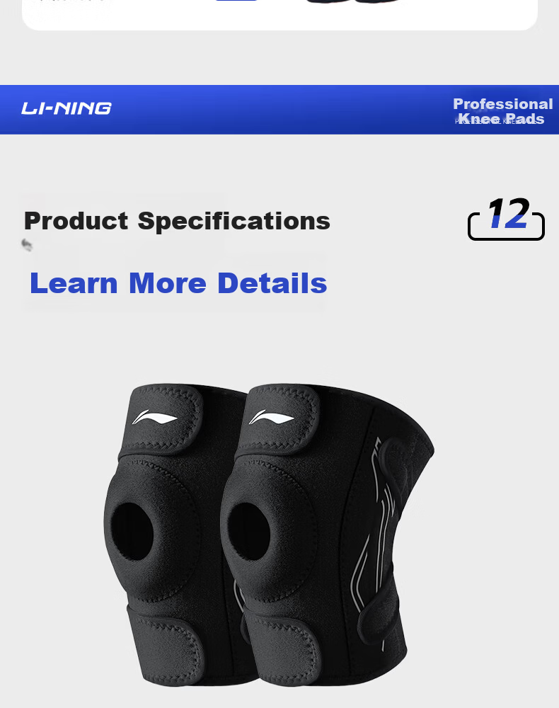 LI-NING Knee Brace for Meniscus Injury, Sports Joint Synovitis, Effusion, Patellar Ligament Support, Unisex Running and Basketball Protective Gear 25