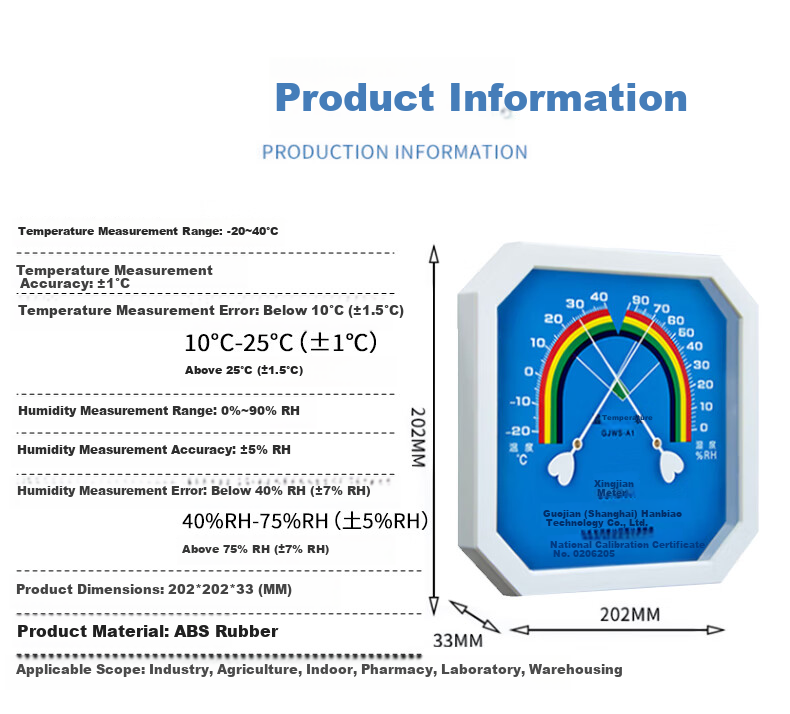 CONJANT GJWS-A1 High Precision Industrial Temperature and Humidity Meter Large Screen Indoor Thermometer for Workshop and Laboratory 4