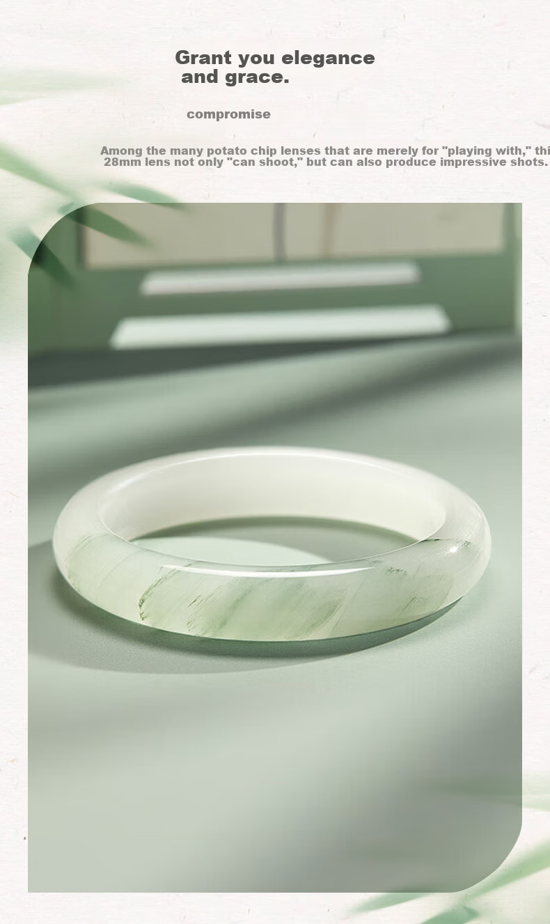 ALLOVE Tianshan Jade Bangle Women's Gold Silk Jade Bracelet Birthday Gift for Girlfriend Wife Wedding Anniversary 5