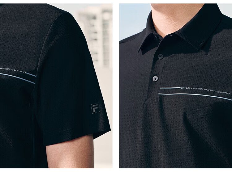 FILA Official Men's Knitted Short Sleeve Polo Shirt 2026 Summer Sun Protection Cooling Comfortable Top 26