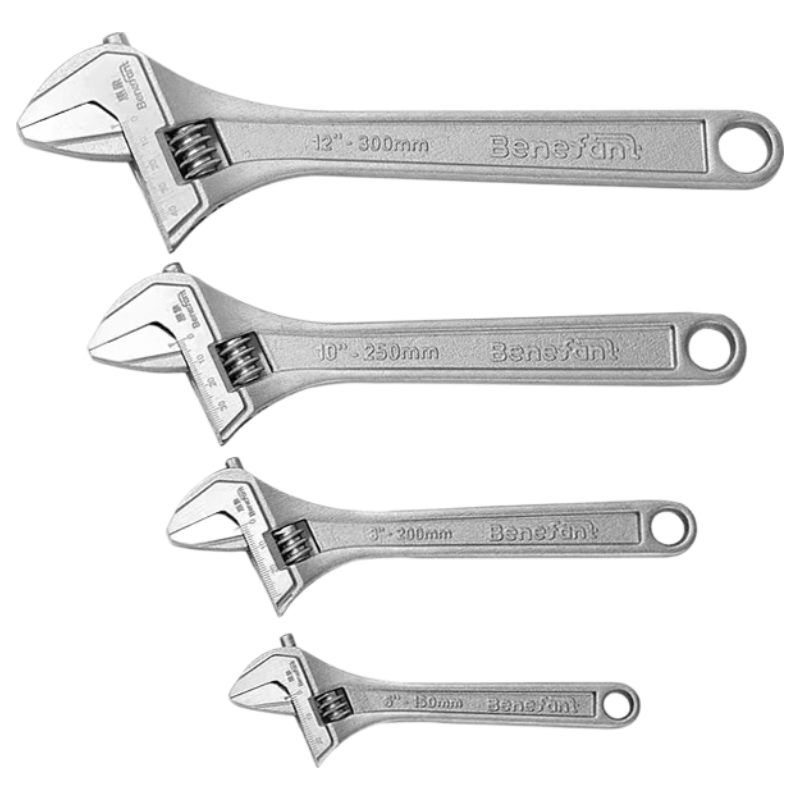 Huixiang Thickened Smooth Handle Large Opening Multifunction Adjustable Wrench 10 Inch Household Hardware Repair Tool