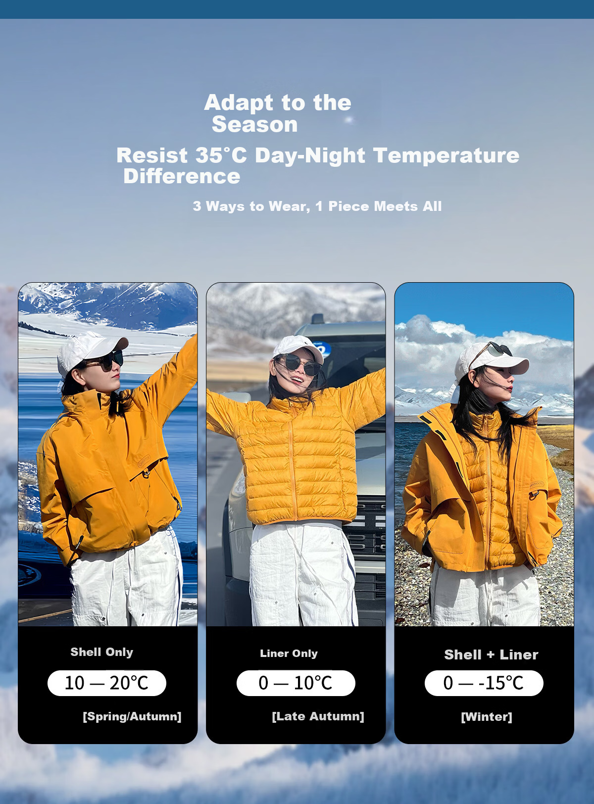 OUTDOOR PRODUCTS [Huangmeirou] Functional Three-In Fleece Jacket for Women, Windproof Coat, Xuanyi Purple 11