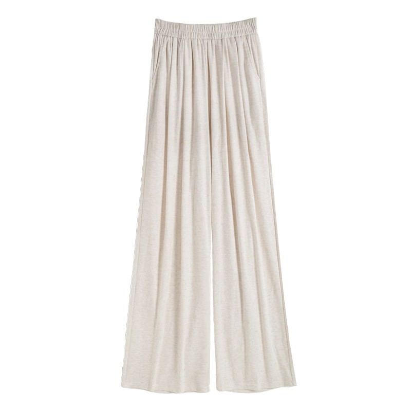 FitonTon Women's Horizontal Striped Knit Towel Pants, New Spring And Summer Style, Slimming Straight-Leg Sweatpants, Casual Lazy-Style Trousers