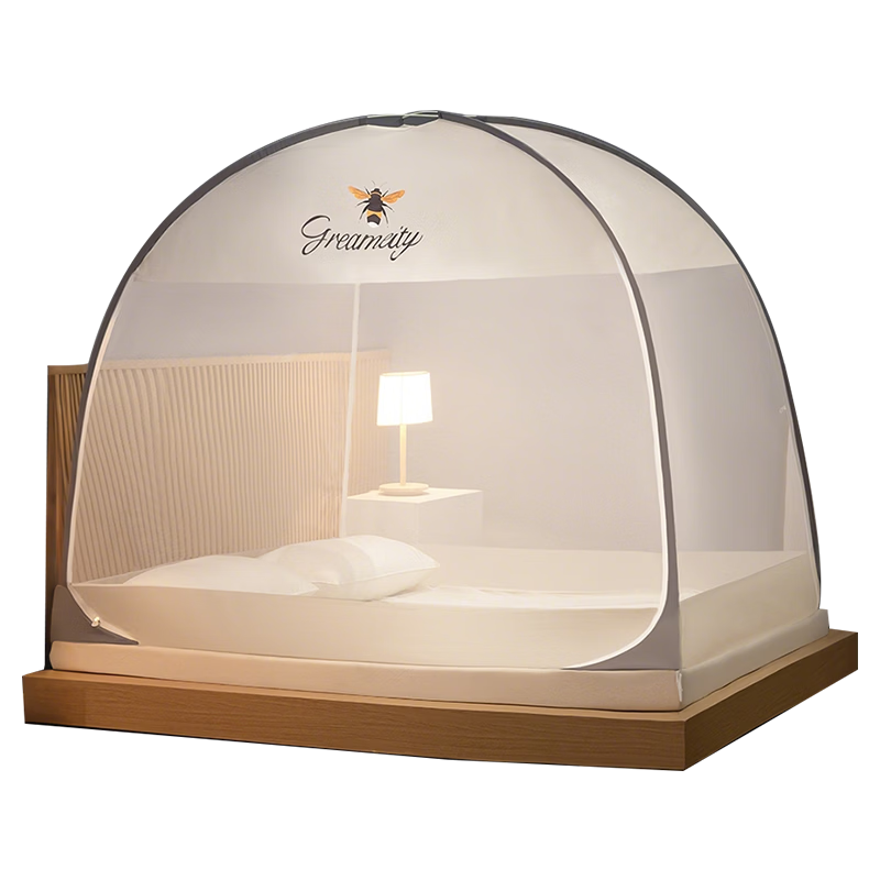 MUJI Class A No-Installation Mosquito Net 1.5x2m Home Bedroom Anti-Fall Double Door Baby Mongolian Tent Dustproof Net Trendy Brand Bee