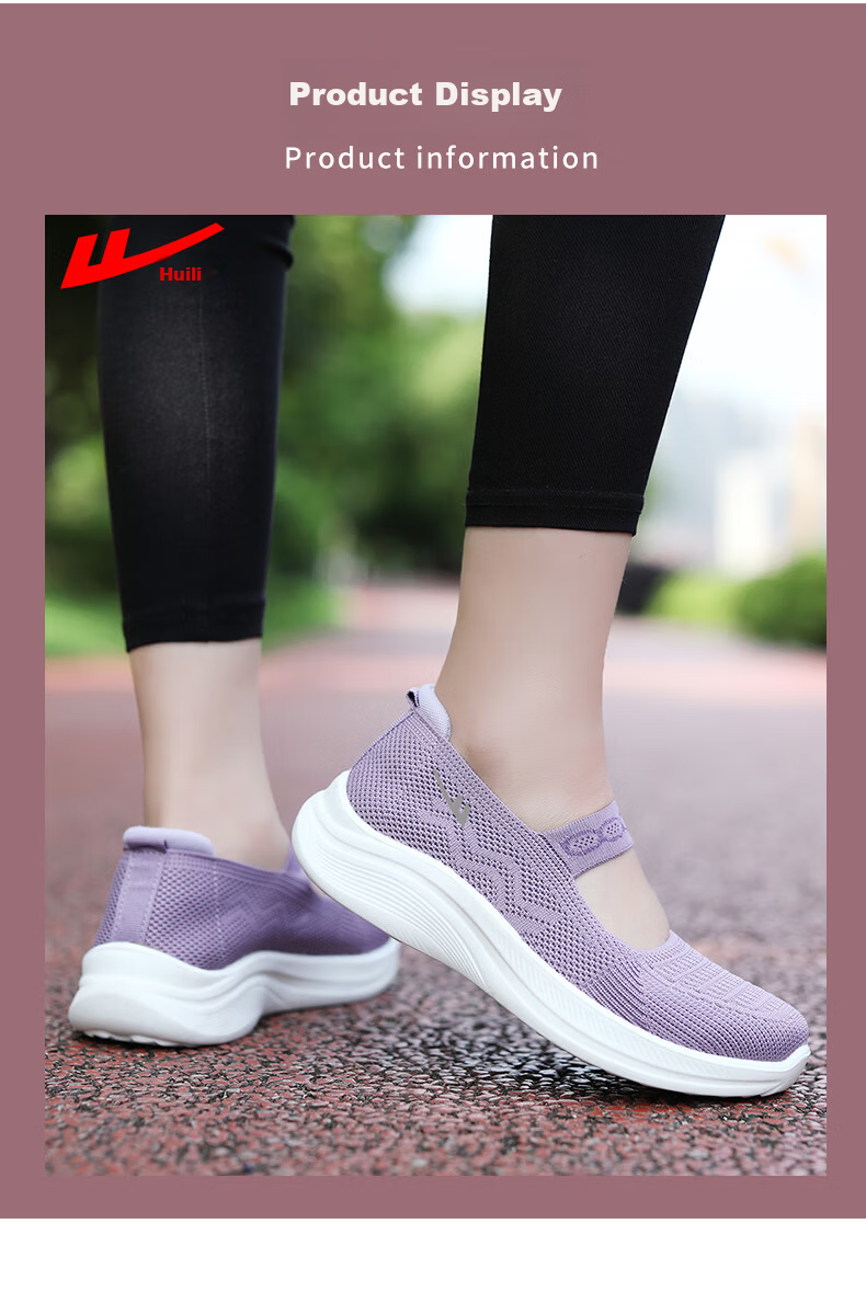 Warrior Mom Shoes Comfortable Walking Shoes Non-Slip Soft Sole Elderly Women's Sports Old Beijing Cloth Shoes 1505 Purple Size 36 6
