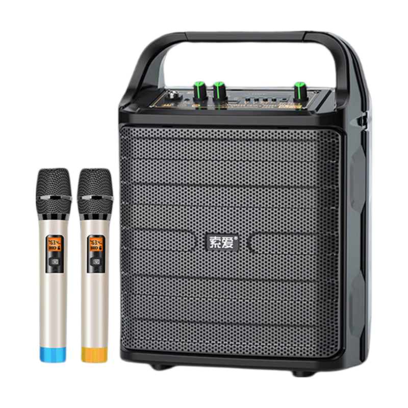 Soaiy SA-F33 Wireless Bluetooth Speaker Outdoor High Volume Square Dance Sound Small Home Portable Handheld Stall Loudspeaker Cash Code Voice Broadcast Dual Microphone