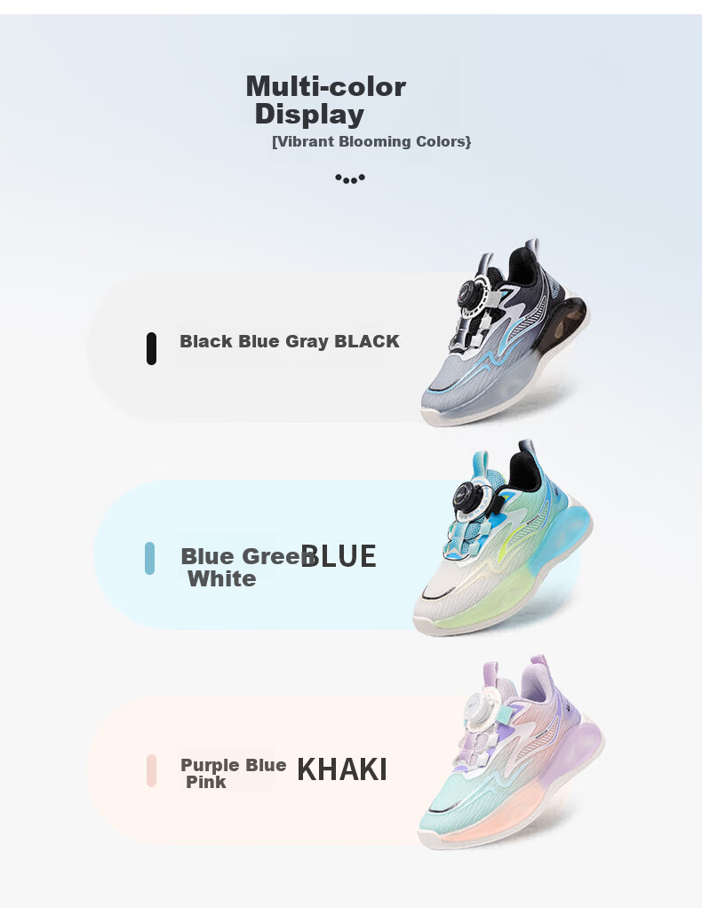Warrior Kids Flyknit Sports Shoes Trendy Breathable Boys and Girls Colorful Coconut Shoes WZCL1185 Black Blue Gray Size 27 1