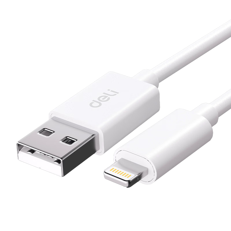 Deli Apple Data Charging Cable 2.4A Fast Charge for iPhone 14/13/12/11 Pro Max/XR/Xs/8 Mobile iPad Tablet Car USB Charger Cable 1.2m