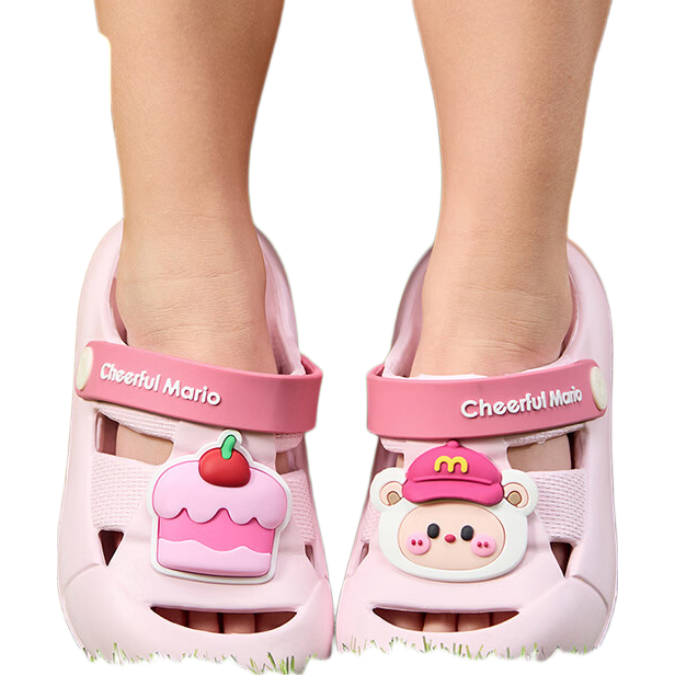 Cheerful Mario Kids Clog Princess Baby Slippers Boys and Girls Summer Sandals Closed-Toe Infant Toddler Bath Outdoor Shoes