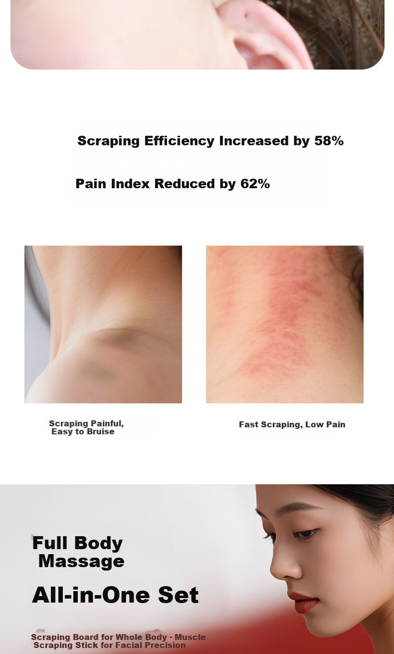 Chaojun Genuine Natural Sandalwood Horn Gua Sha Scraping Board Muscle Massage Stick Facial Full Body Massager Practical Birthday Gift for Mom and Wife 8