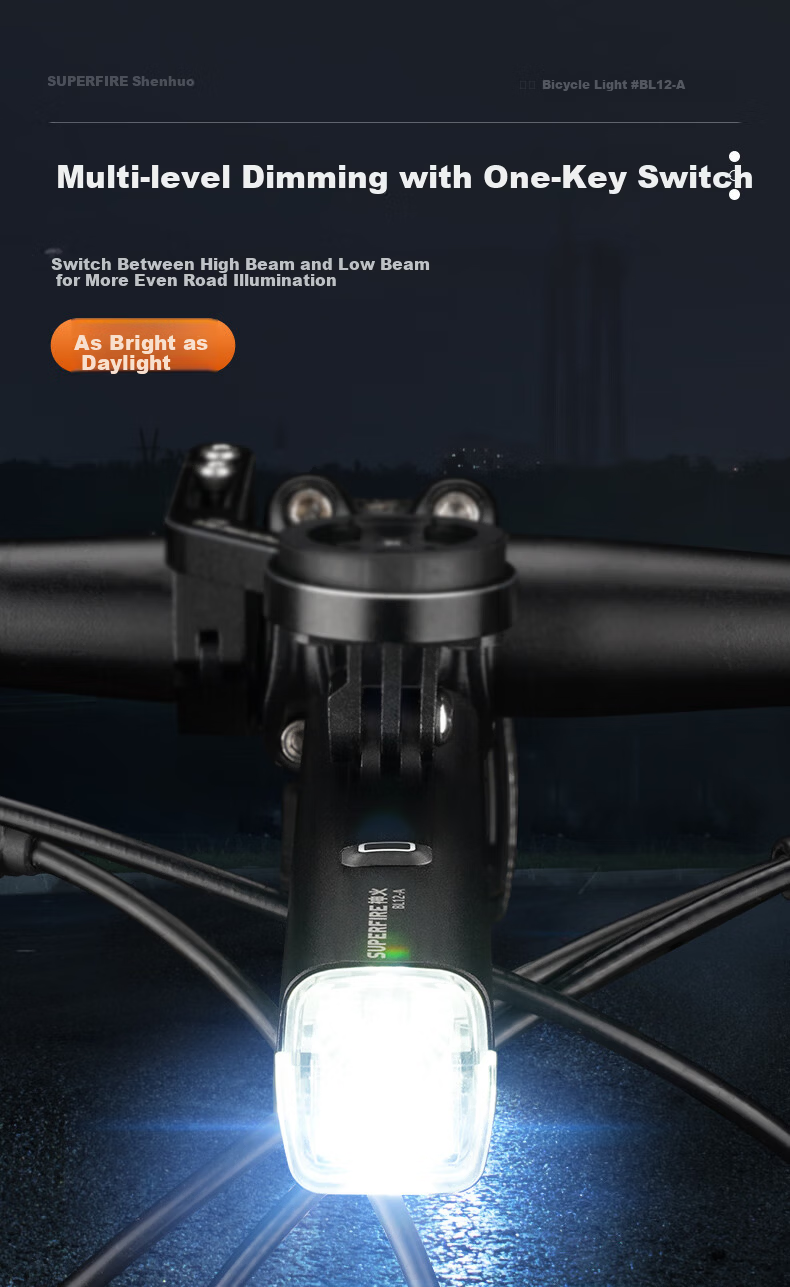 SupFire BL12-A German Standard Bicycle Light Hanging Night High Brightness Rechargeable Front Light Waterproof Mountain Bike Riding Equipment 4