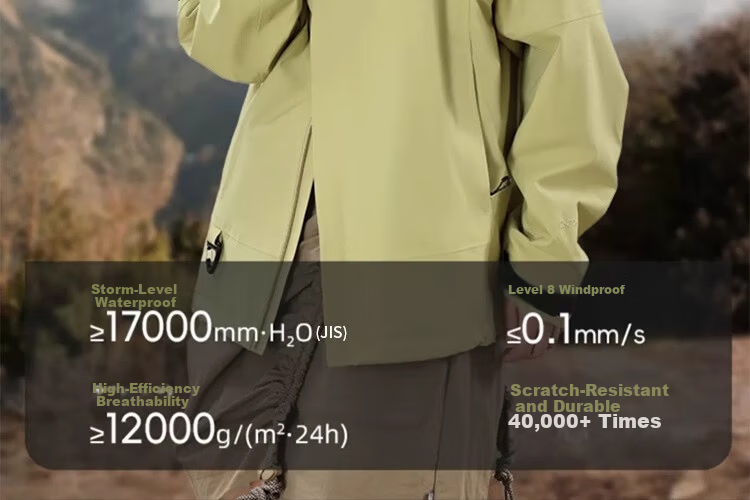CAMEL Panda Outdoor Single-Layer Waterproof Hard Shell Colorblock Jacket for Men and Women A34BA46169 Phantom Black 3XL 13