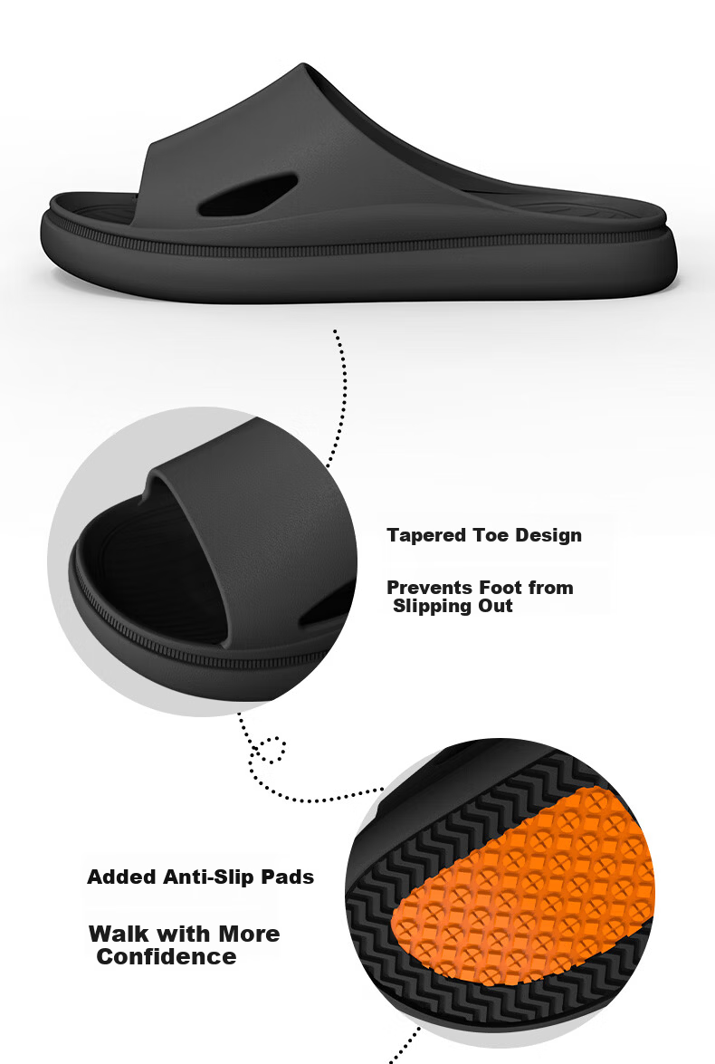 MEXICAN Unisex Surgical Room Slippers Indoor Home Use Non-Slip Antibacterial Bathroom Shower Sandals Black Size 46-47 4