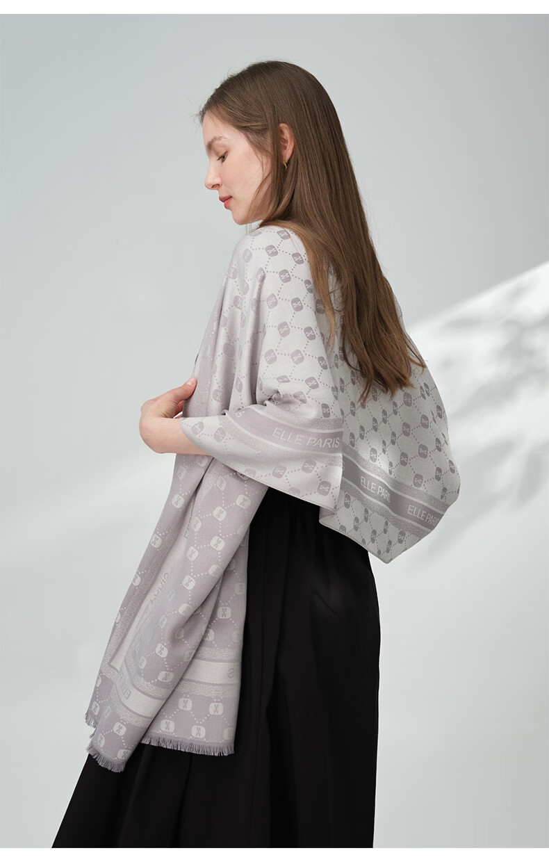 ELLE Women's Summer Office Air-Conditioned Room Warmth Shawl with Mulberry Silk Large Size Gift Box Scarf 26