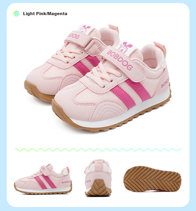 BOBDOG Girls' Mesh Summer Running Shoes Kids Casual Sports Shoes 103562086 Light Pink/Magenta Size 28 13