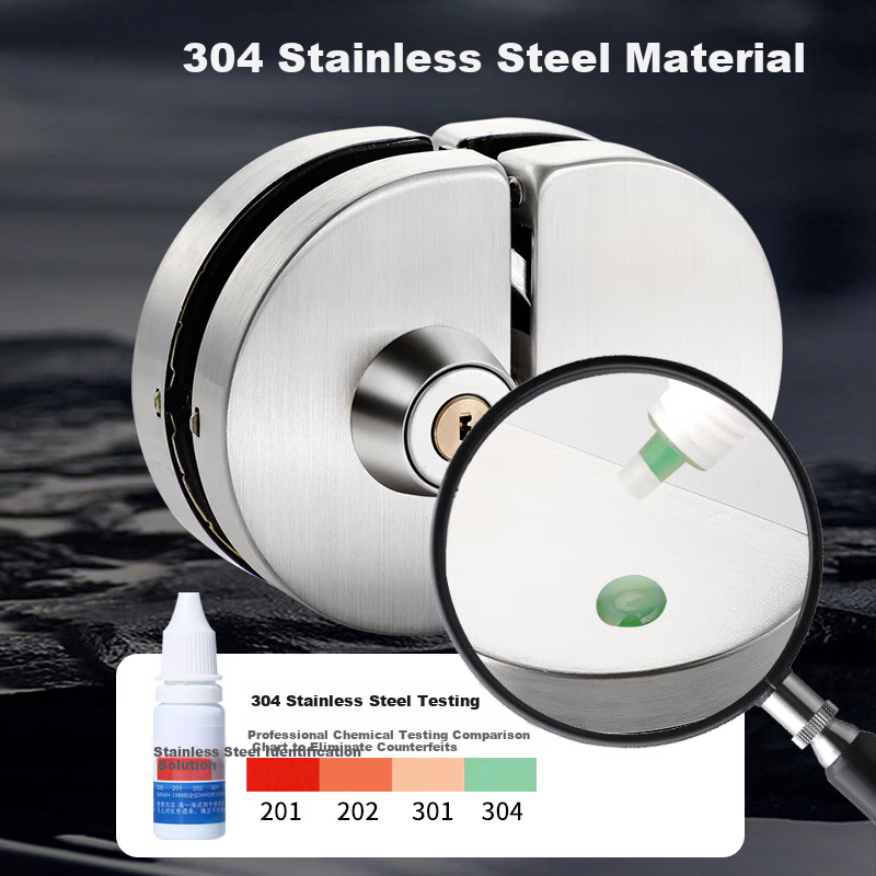 Chugong Glass Door Lock Sliding Glass Lock Double Door No-Drill Stainless Steel Store Central Lock Double Open Door Lock 2