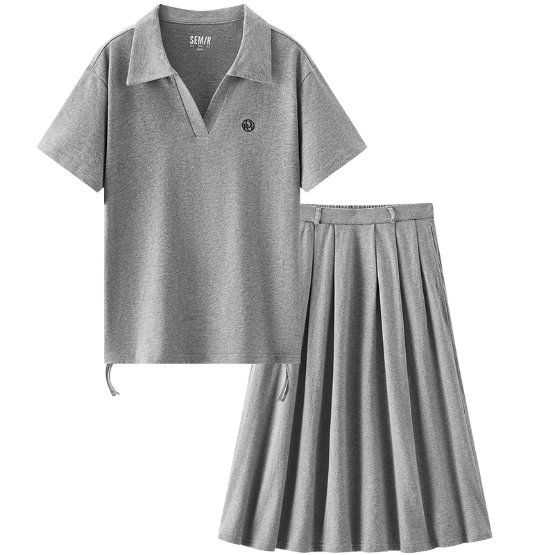 Semir Summer Women's Cotton Polo Shirt and Skirt Set 2026 Commuter Two-Piece Outfit 101326117008