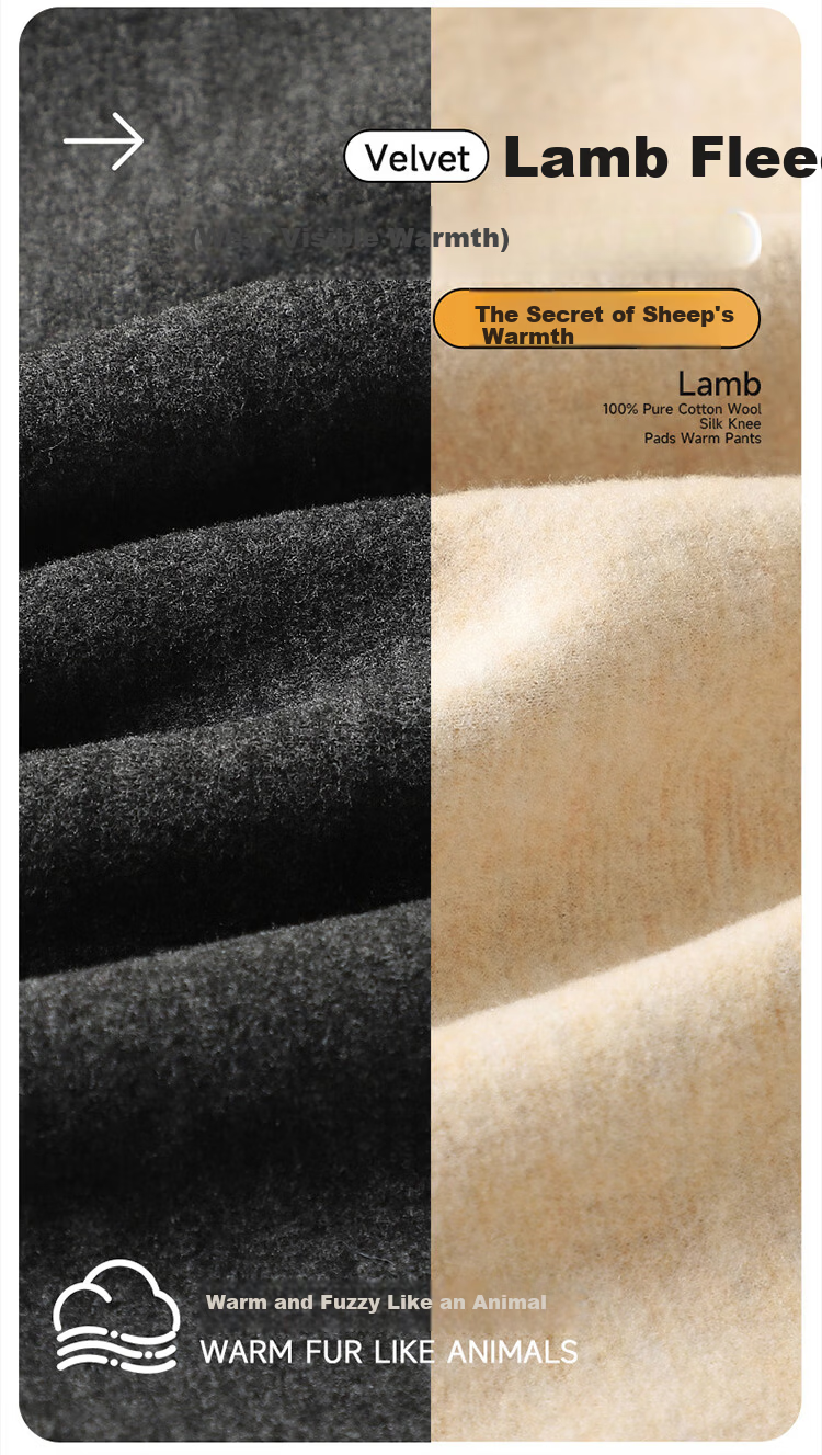 Bingxue Kapok Men's Cashmere Thermal Pants Warm Fleece Heating Antibacterial Seamless Silk Knee Support Thickened Autumn Trousers 2025 New Edition 2