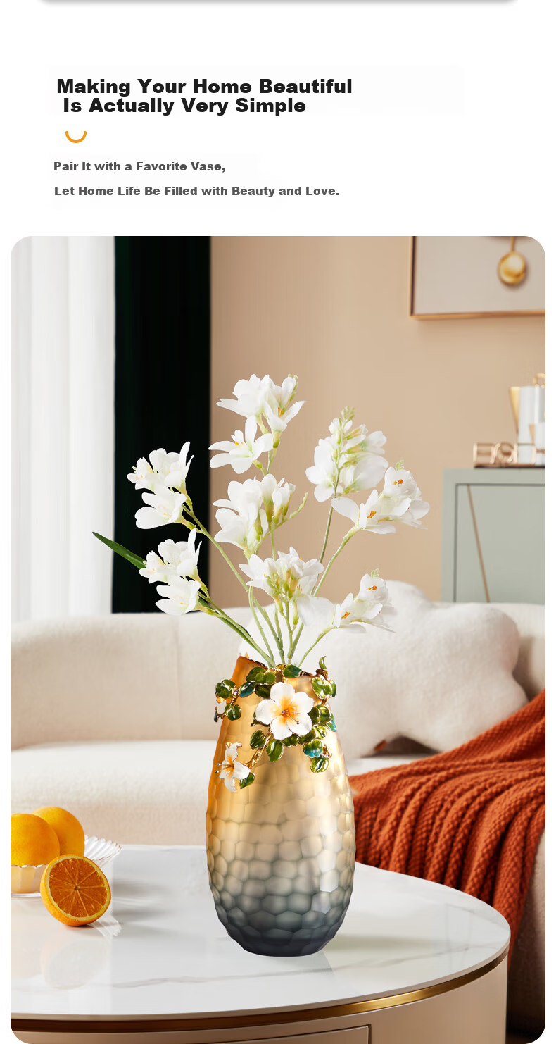 Norsman Luxury Vase Ornament for Living Room Entrance Floral Arrangement Housewarming Gift Valentine's Day 4