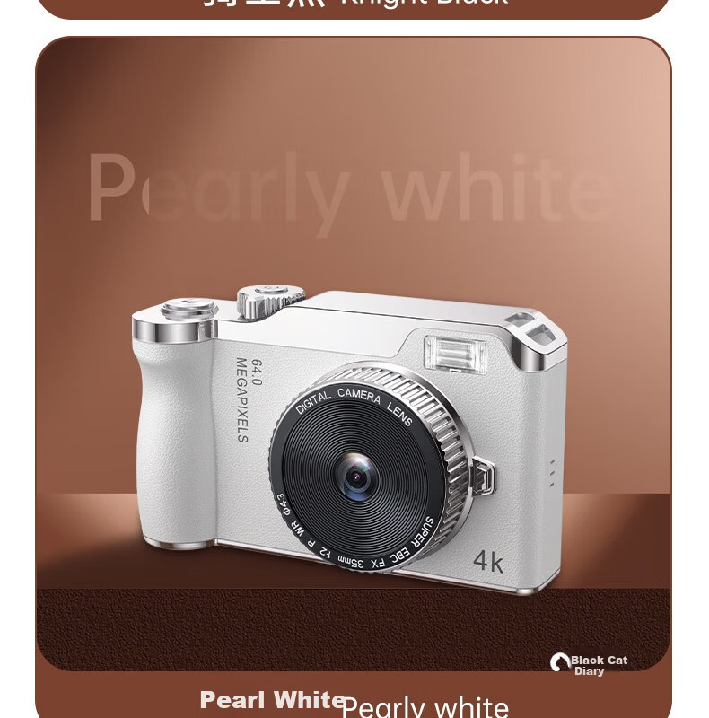 Black Cat Diary DK14 Digital Camera Y01 Instant Camera CCD Handheld Portable Photography Recorder HD Beauty Selfie Anti-Shake Vlog Student Kids Pink 29
