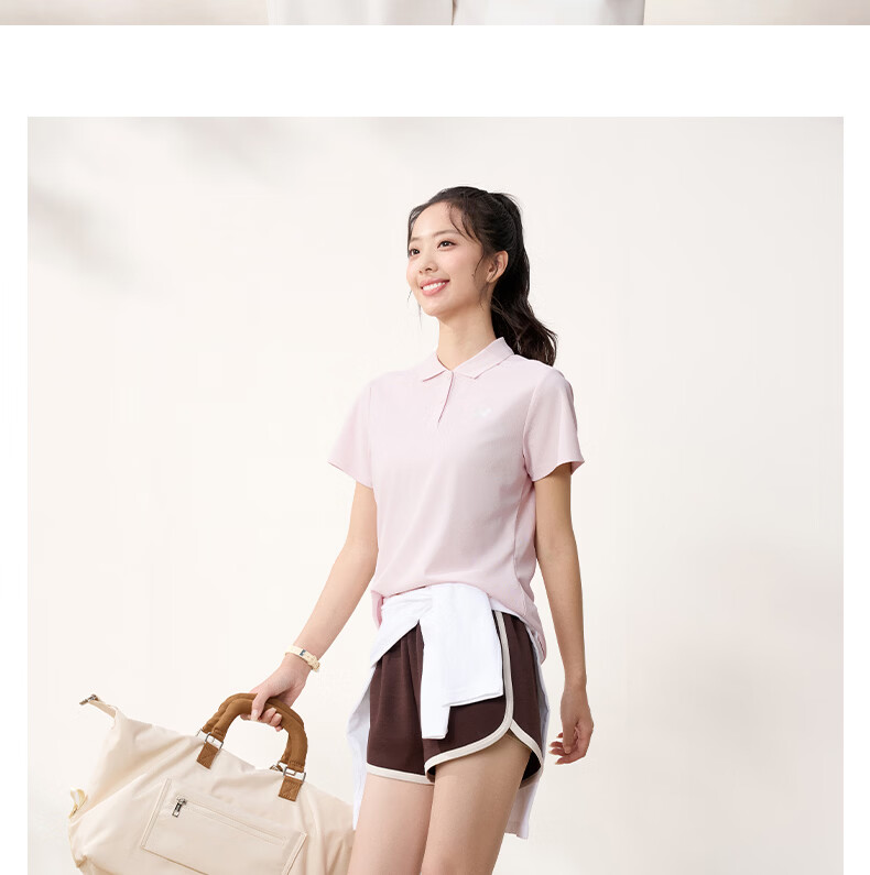 361° Women's Spring Summer Sports Polo Shirt Quick-Dry Fitness Casual Running Short Sleeve Top 662624111H-2 23