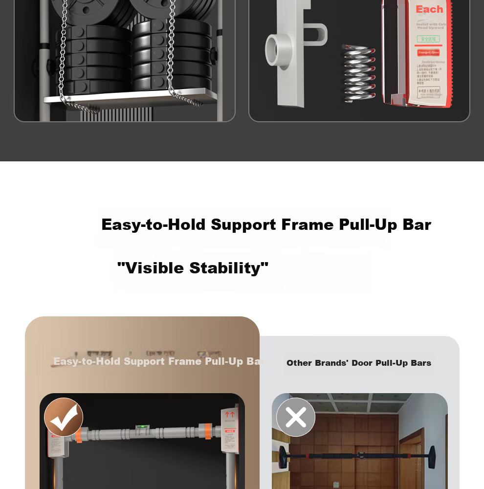 YICHIJIAN Home Indoor Pull-Up Bar Doorway Pull-Up Bar No Drilling Floor Fitness Equipment Short Version 10